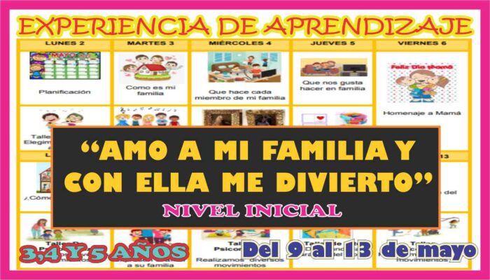 EXPERIENCIA DE APRENDIZAJE “AMO A MI FAMILIA Y CON ELLA ME DIVIERTO ...