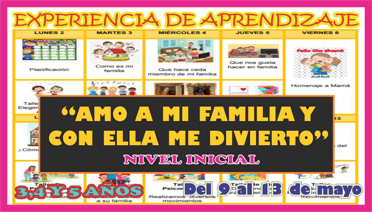 EXPERIENCIA DE APRENDIZAJE “AMO A MI FAMILIA Y CON ELLA ME DIVIERTO ...