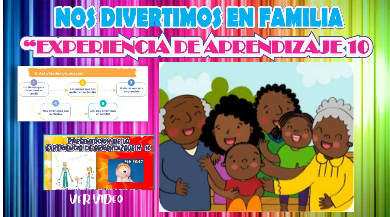 NOS DIVERTIMOS EN FAMILIA – EXPERIENCIA DE APRENDIZAJE 10 | Materiales ...