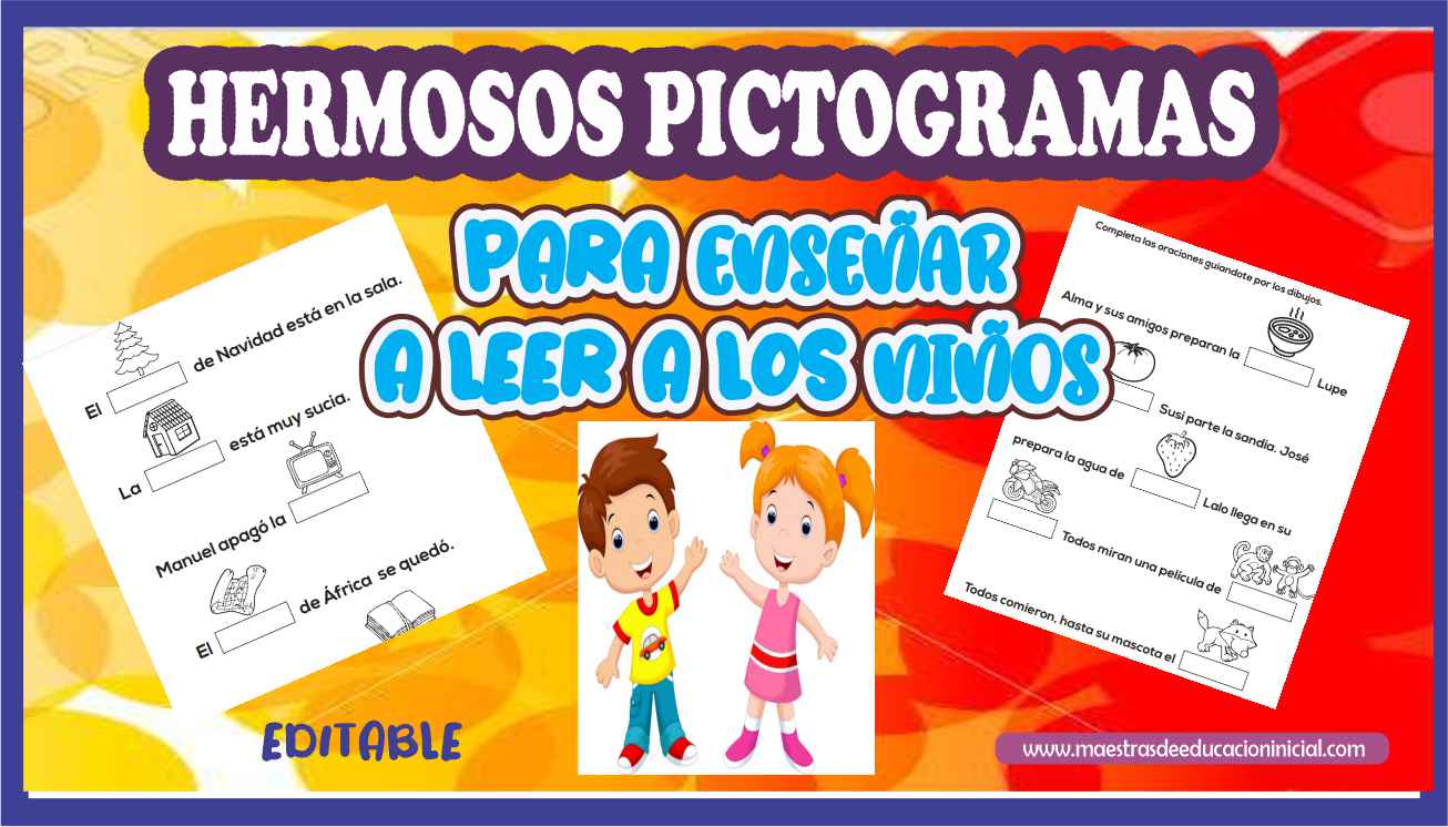 HERMOSOS PICTOGRAMAS PARA ENSEÑAR A LEER A LOS NIÑOS | Materiales ...