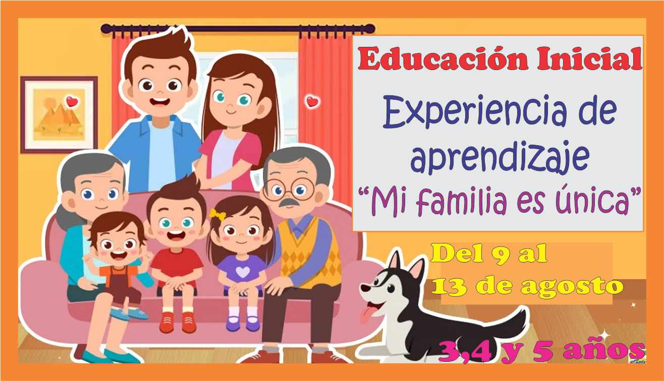 Experiencia de Aprendizaje del 09 al 13 de agosto «Mi familia es única ...