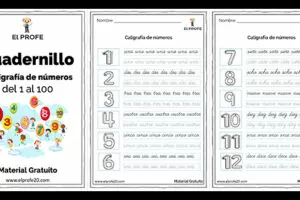 Cuadernillo de caligrafía de números del 1 al 100 gratis
