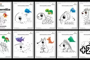 Cuadernillo unir los puntos y colorea gratis