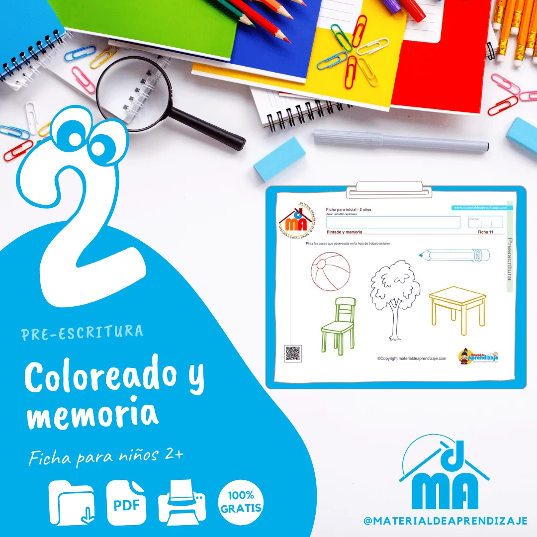Preescritura 2 años 11: Pintado y memoria