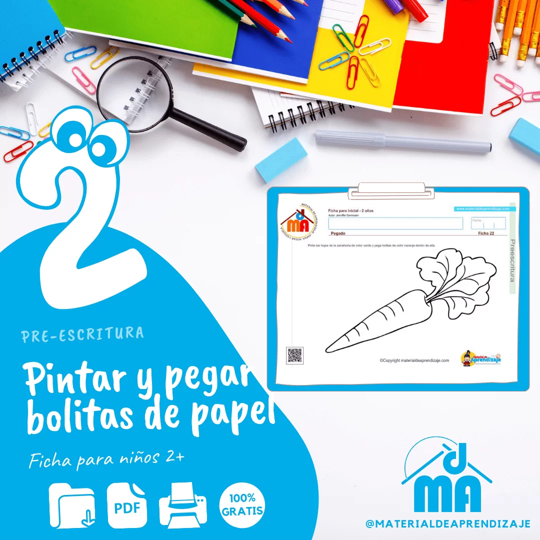Preescritura 2 años 22: Pegado