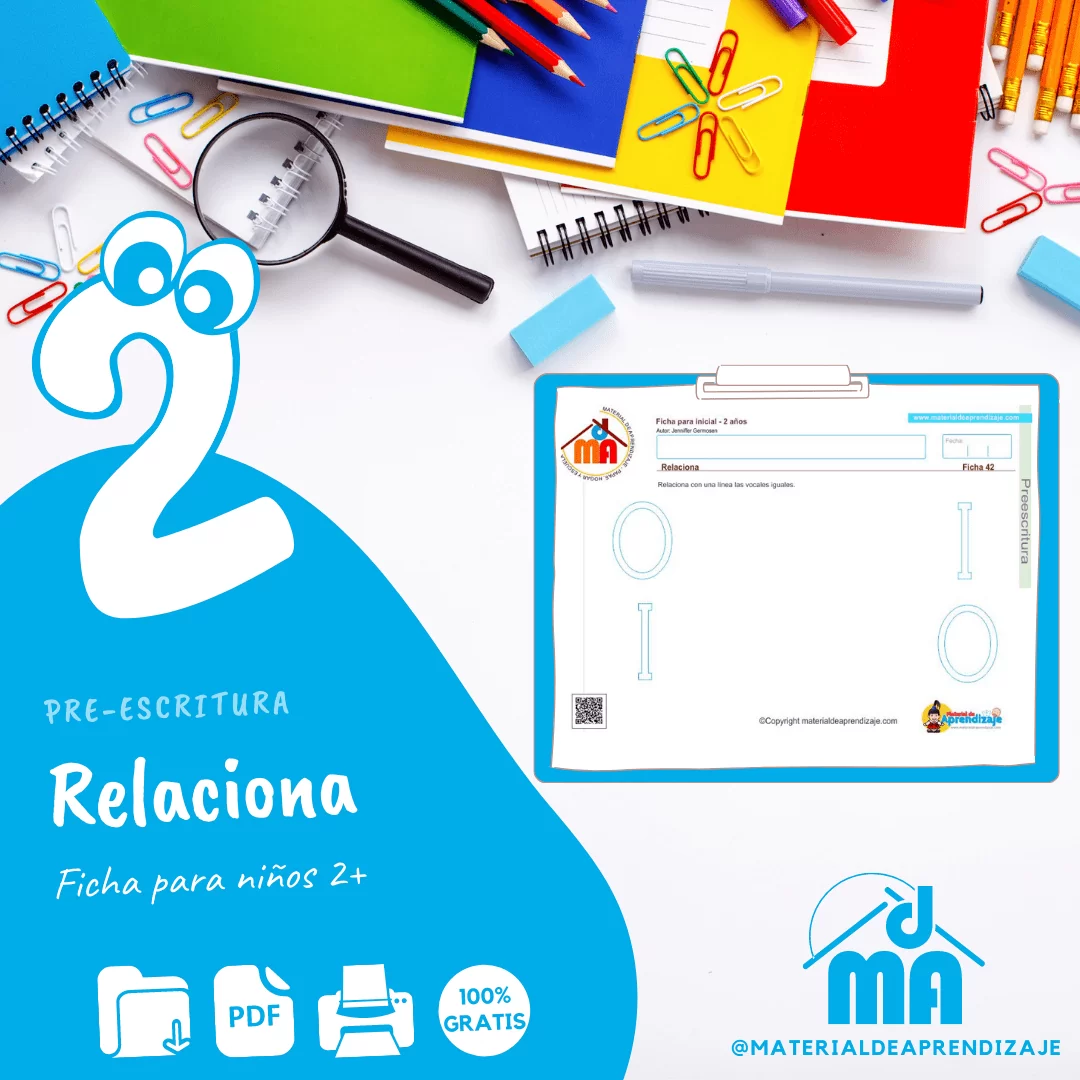 Preescritura 2 años 42: Relaciona