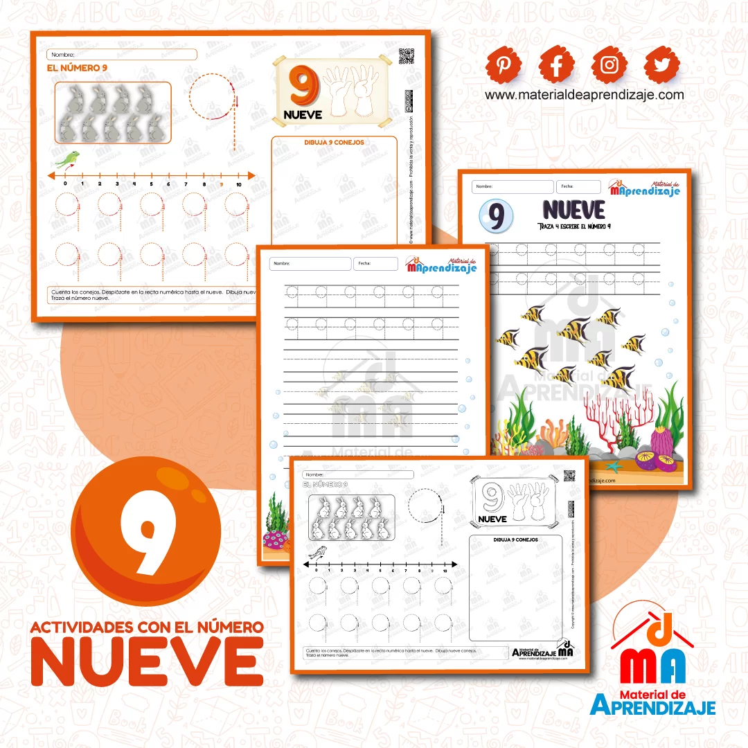 Fichas de aplicación “El número 9”