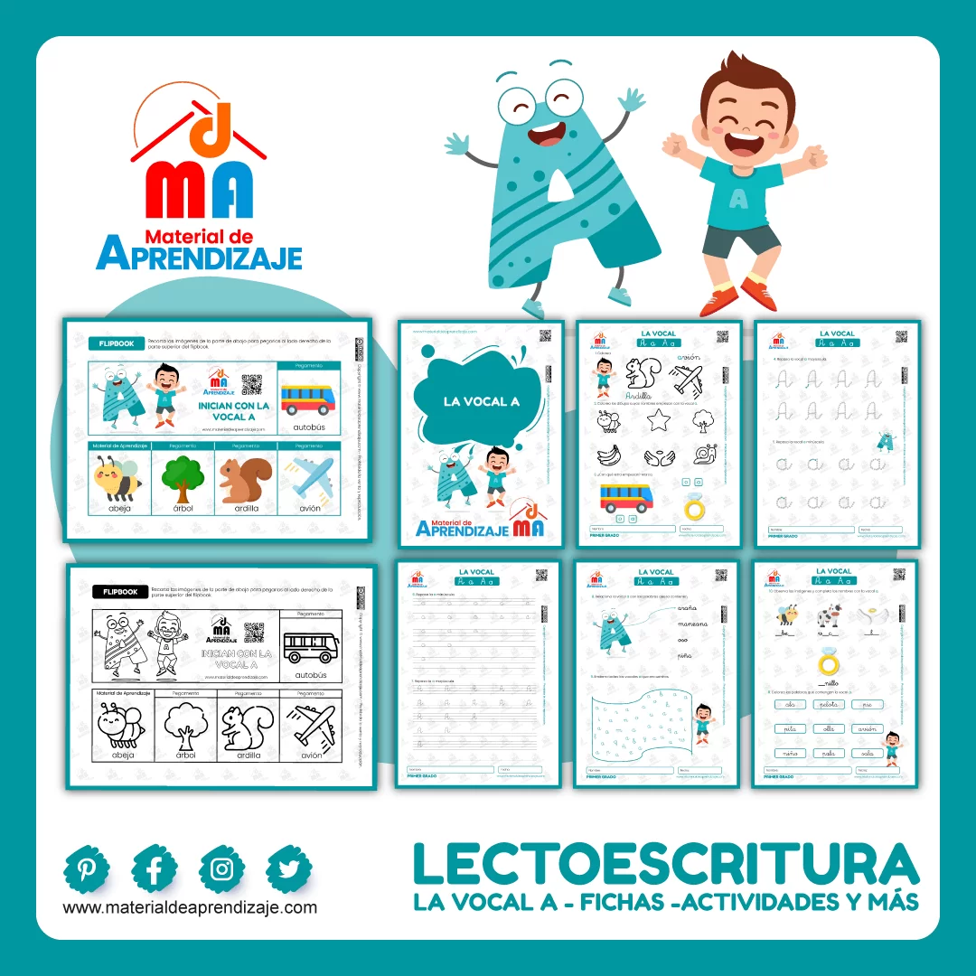 La vocal a: Lecto-escritura “Material de aprendizaje”