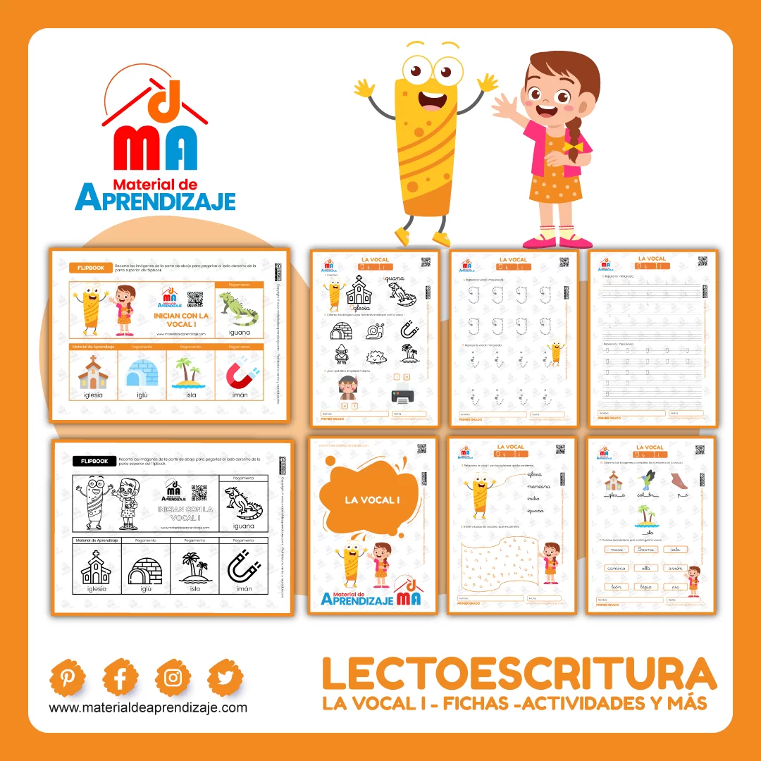 La vocal i: Lecto-escritura “Material de aprendizaje”