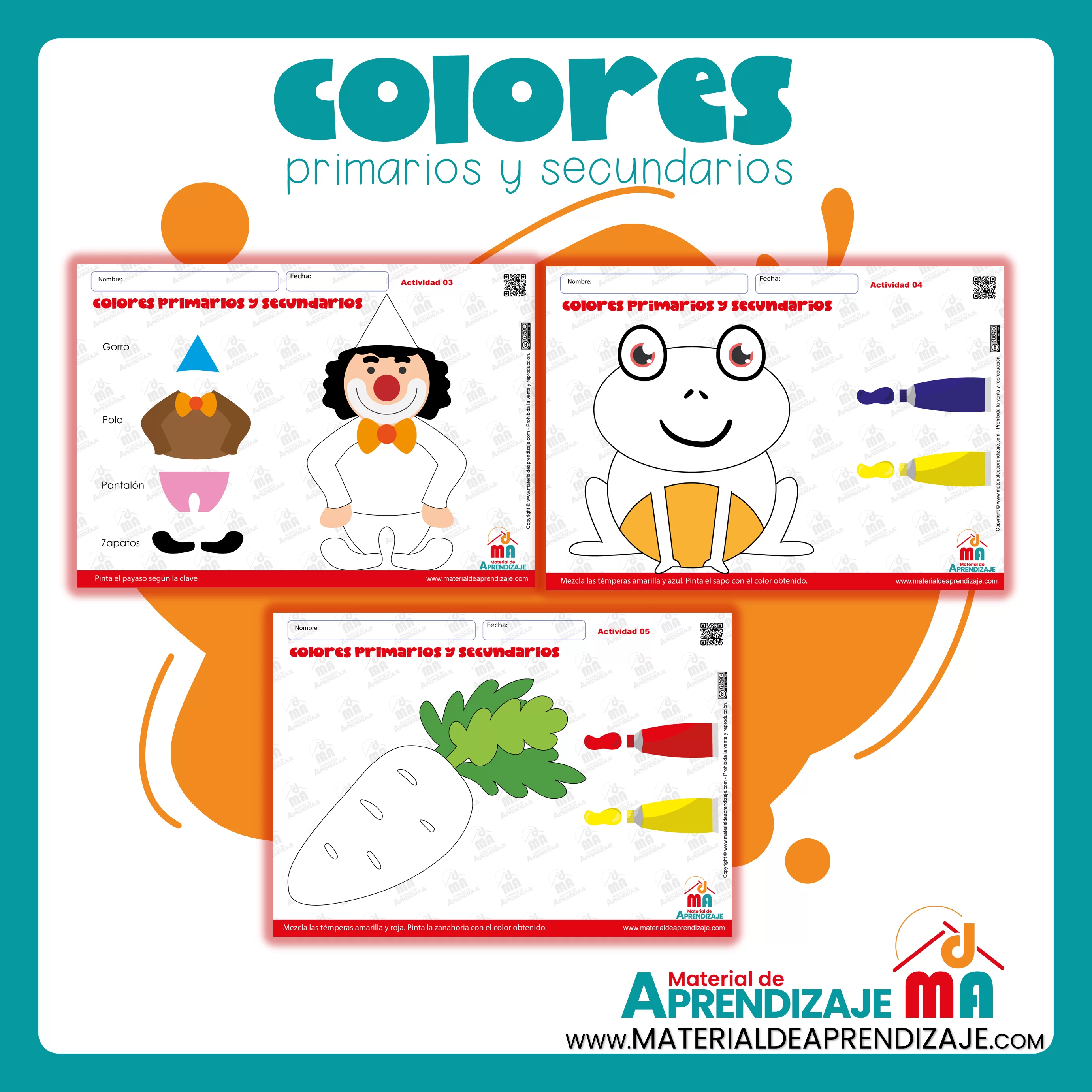 Colores primarios y secundarios – Lógico matemática 4 años