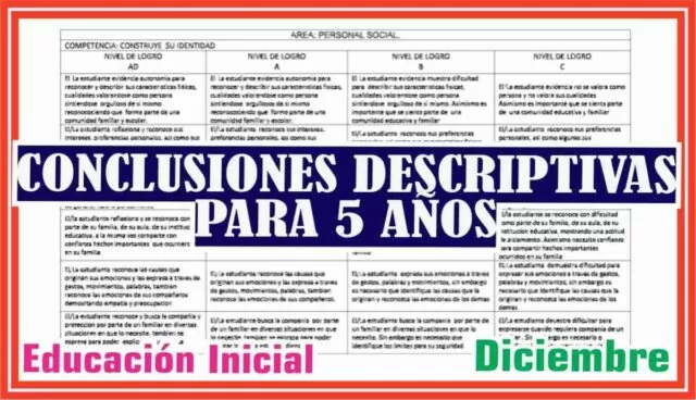 CONCLUSIONES DESCRIPTIVAS PARA 5 AÑOS- MES DICIEMBRE