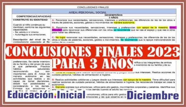 CONCLUSIONES FINALES PARA 3 AÑOS 2023