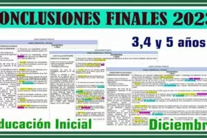 CONCLUSIONES FINALES PARA 3,4 y 5 AÑOS INICIAL 2023