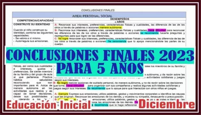 CONCLUSIONES FINALES PARA 5 AÑOS 2023
