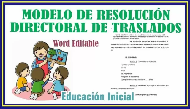 MODELO de Resolución Directoral de TRASLADOS para Educación Inicial (Editable)