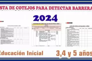 LISTA DE COTEJO PARA DETECTAR BARRERAS PARA INICIAL 2024