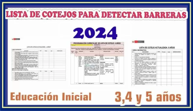 LISTA DE COTEJO PARA DETECTAR BARRERAS PARA INICIAL 2024