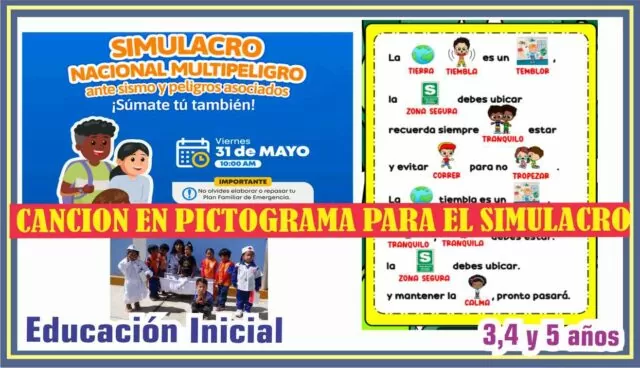 CANCION en PICTOGRAMA para el SIMULACRO de SISMO del 31 de mayo 2024