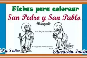 FICHAS para colorear » San Pedro y San Pablo» para 3,4 y 5 años