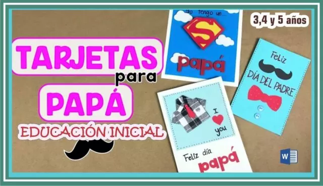 TARJETAS PARA COLOREAR POR EL DÍA DEL PADRE PARA NIÑOS DE INICIAL (Editable)